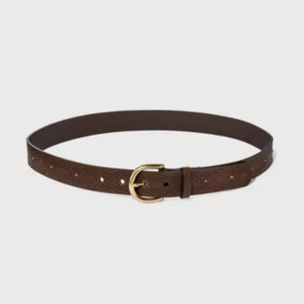Women's Studs Laser Etched Belt
